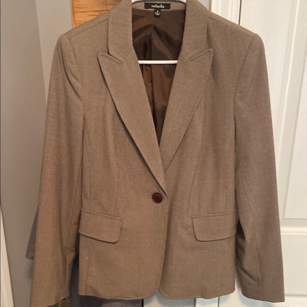 Rafaella Classic Brown Checkered Blazer